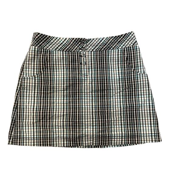 Cutter & Buck blue, black & gray plaid mini tennis skort size 8 - Picture 1 of 11